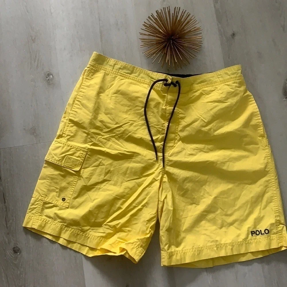 Polo Ralph Lauren Yellow Swim Trunks L‎ vintage